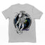 Camiseta Básica Algodão Astronauta Andando de Skate- Cinza 