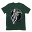 Camiseta Básica Algodão Astronauta Andando de Skate- Verde