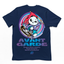 CAmiseta Básica Com Estampa Panda Skate Segurando Bandeira - Azul Marinho