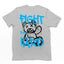 camiseta básica cinza teddy urso fight trust hard - Cinza