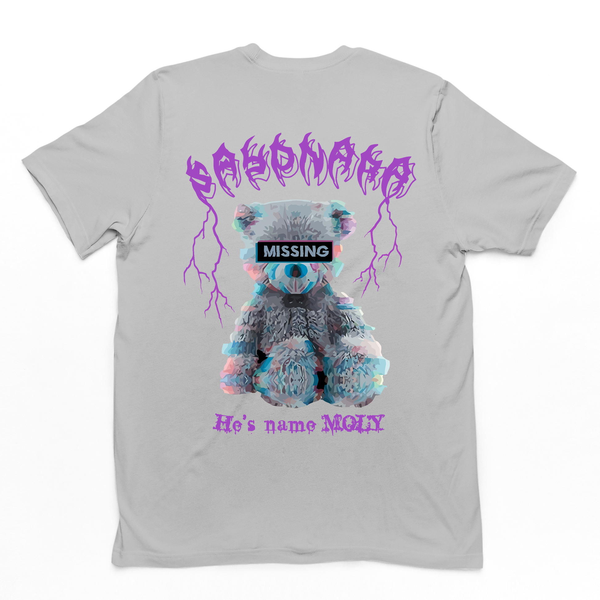 Camiseta Básica Com Estampa Sayonara Urso - Cinza