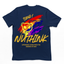camiseta basica com estampa de urso arco iris - azul marinho