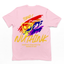 camiseta basica com estampa de urso arco iris - rosa bebê