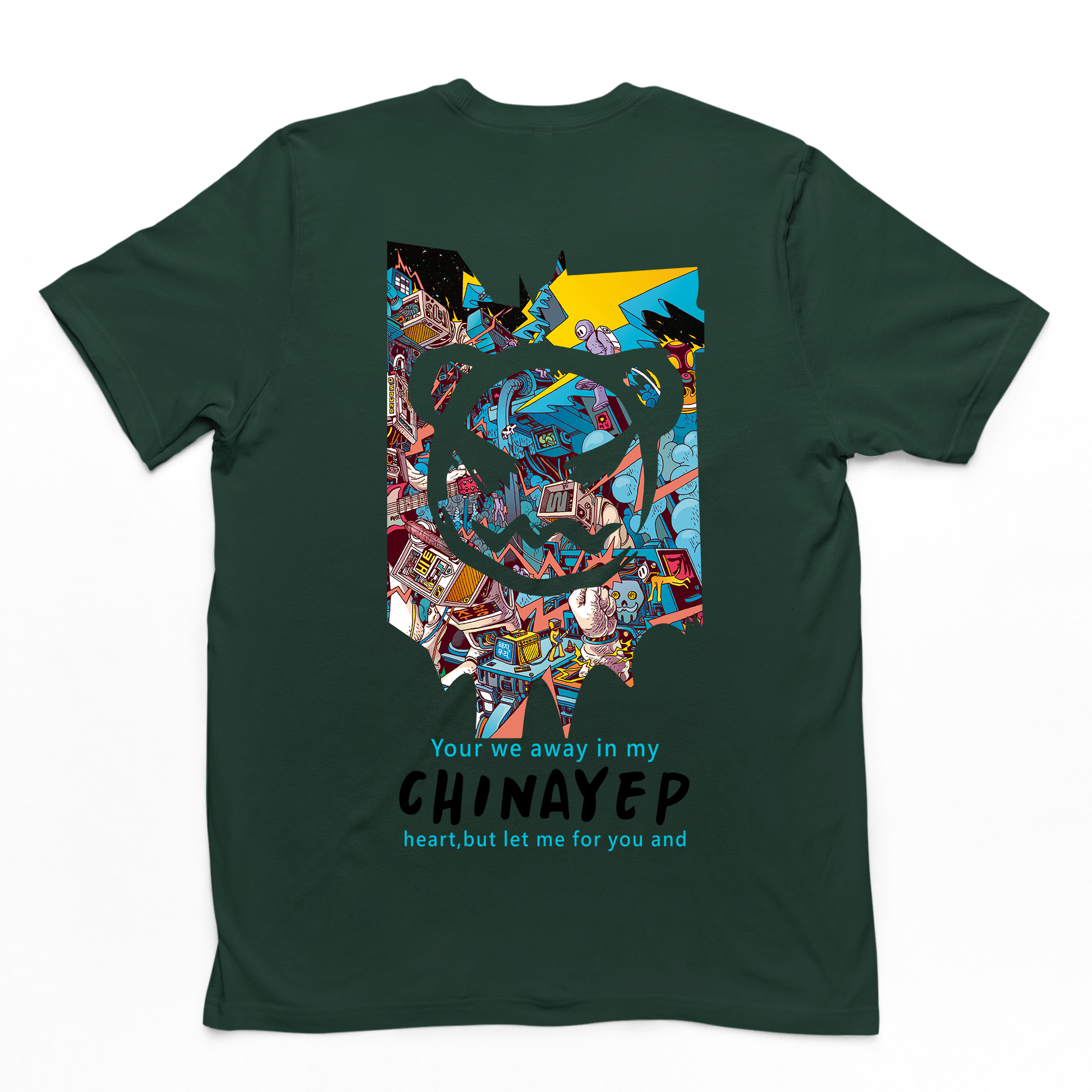 Camiseta Básica Com Estampa Ursinho -  verde