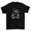camiseta básica preta com estampa de urso fofo - Preto