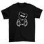 camiseta básica preta com estampa de urso fofo - Preto