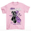 Camiseta Básica  estampa Break the Rules Bear - Rosa Bêbe