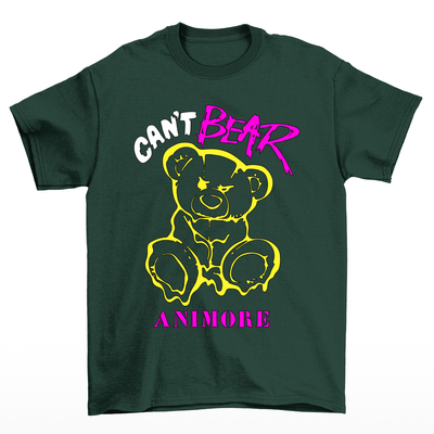 camiseta basica estampa ursinho can't bear anymore - verde