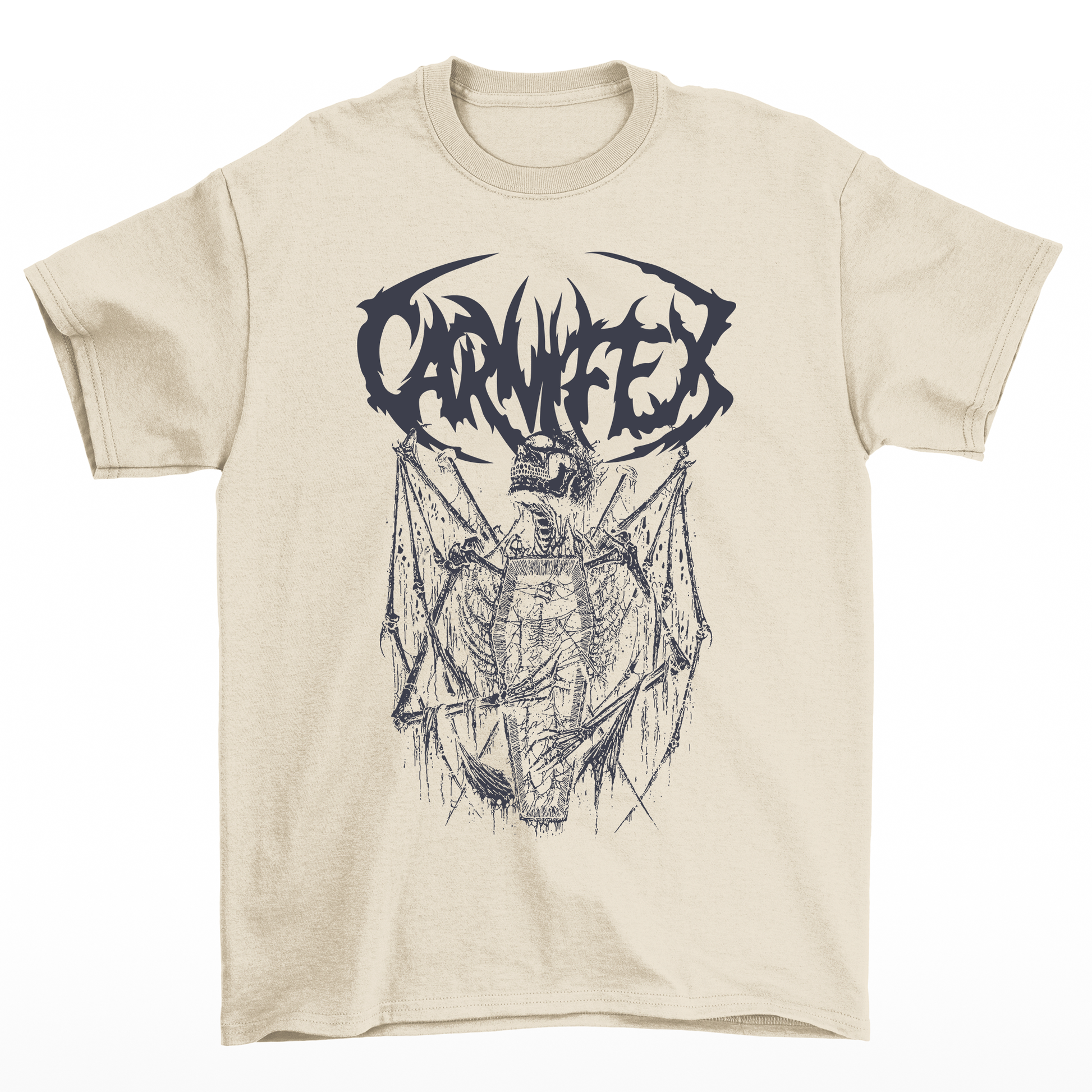 camiseta básica com estampa Caveira caixão- Pérola