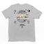 Camiseta cinza costas Básica Unissex Com Estampa Natal Jesus Panda - Cinza