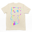 camiseta básica pérola com estampa de ursinho colorido  - Pérora