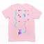 camiseta básica Rosa Bebê com estampa de ursinho colorido  - Rosa Bebê