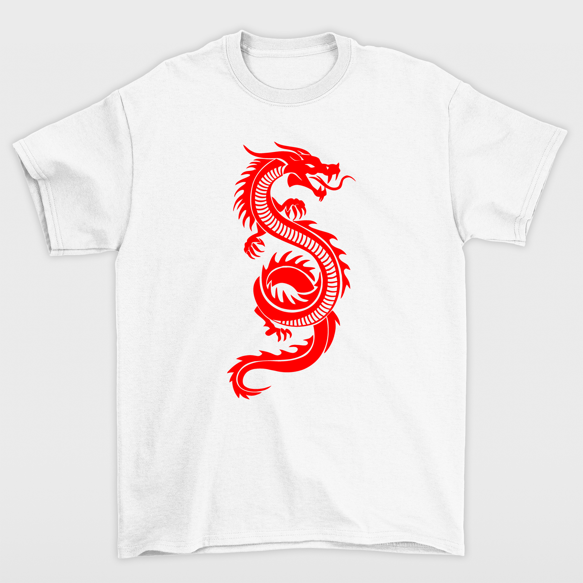 Camiseta Básica Dragão Vermelho Red Dragon - Branco