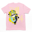 camiseta básica com estampa leque panda escrito drama em cima - Rosa Bebê