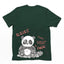 Camiseta Básica Com Estampa Panda Terror - Verde