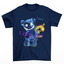 Camiseta basica azul Com Estampa Ursinho Sorriso Macabro - Azul Marinho