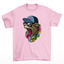 camiseta básica com estampa gatinho rapper- Rosa bebe