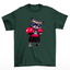 Camiseta básica com estampa de gato com luvas de boxe- Verde