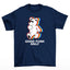 Camiseta Básica Unissex Com Estampa Ursinho Arco-íris Cores - Azul marinho 