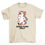 Camiseta Básica Unissex Com Estampa Ursinho Arco-íris Cores - pérola