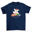 Camiseta Básica Unissex Com Estampa Cachorrinho Cereja em Cima Da Cabeça - azul marinho 