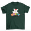 Camiseta Básica Unissex Com Estampa Cachorrinho Cereja em Cima Da Cabeça - verde