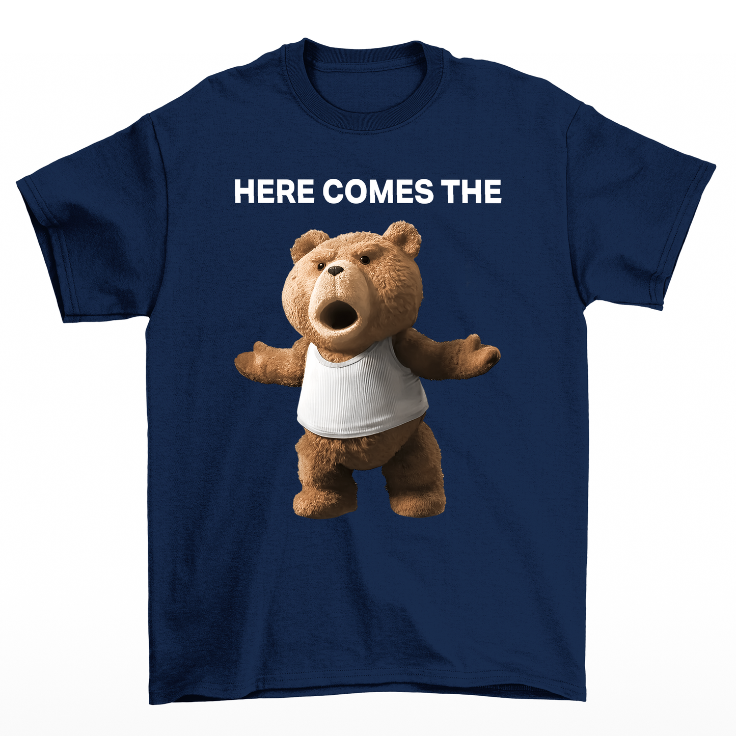 Camiseta Básica Unissex azul marinho Com Estampa Teddy Urso - Azul Marinho