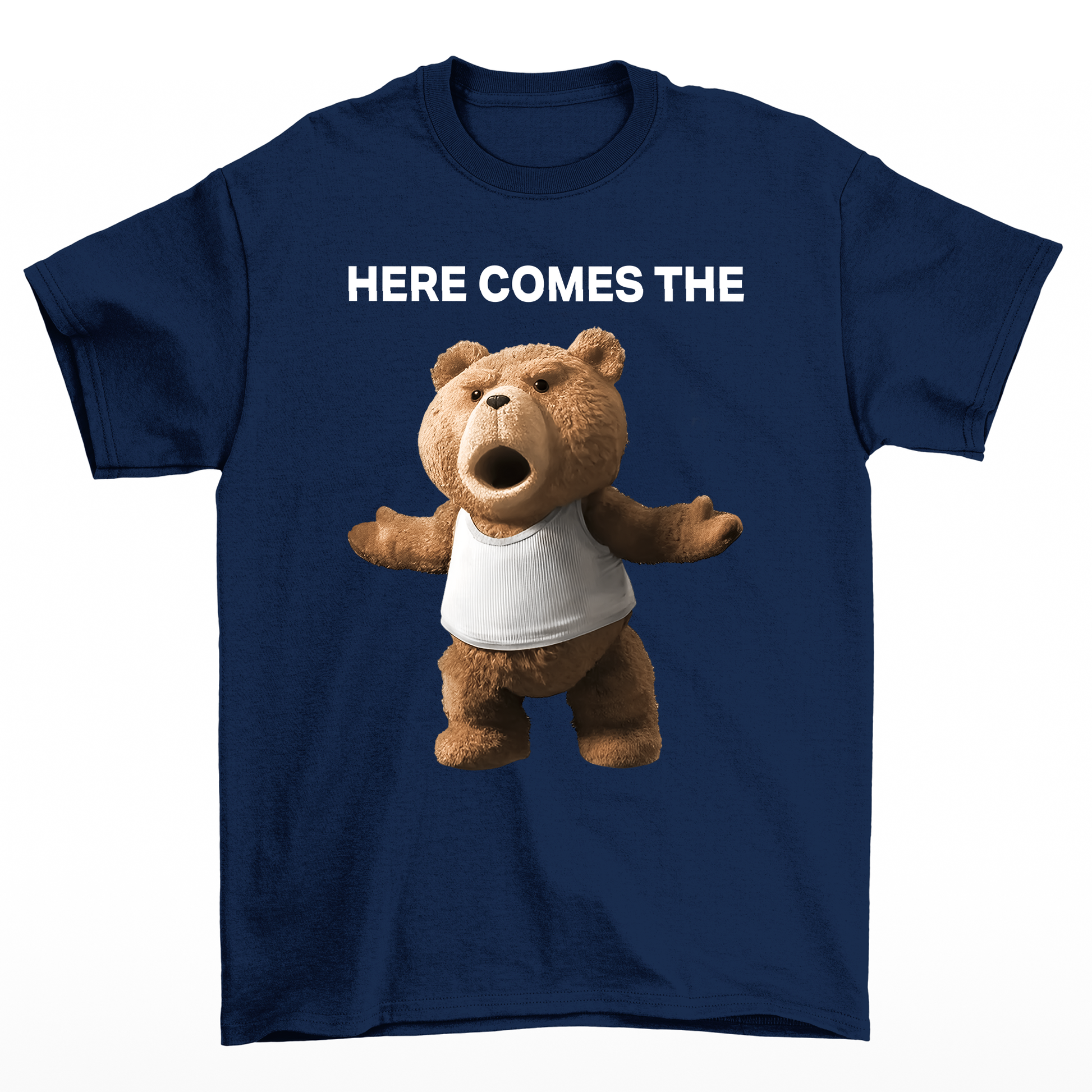 Camiseta Básica Unissex azul marinho Com Estampa Teddy Urso - Azul Marinho