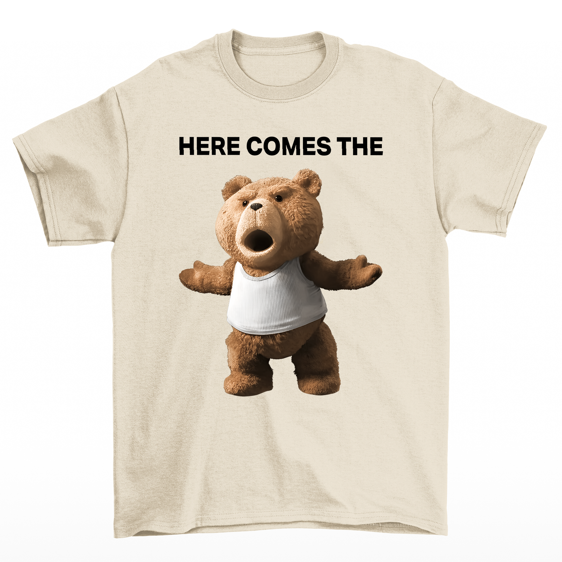 Camiseta Básica Unissex pérola Com Estampa Teddy Urso - Pérola