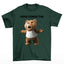 Camiseta Básica Unissex verde musgo Com Estampa Teddy Urso - Verde