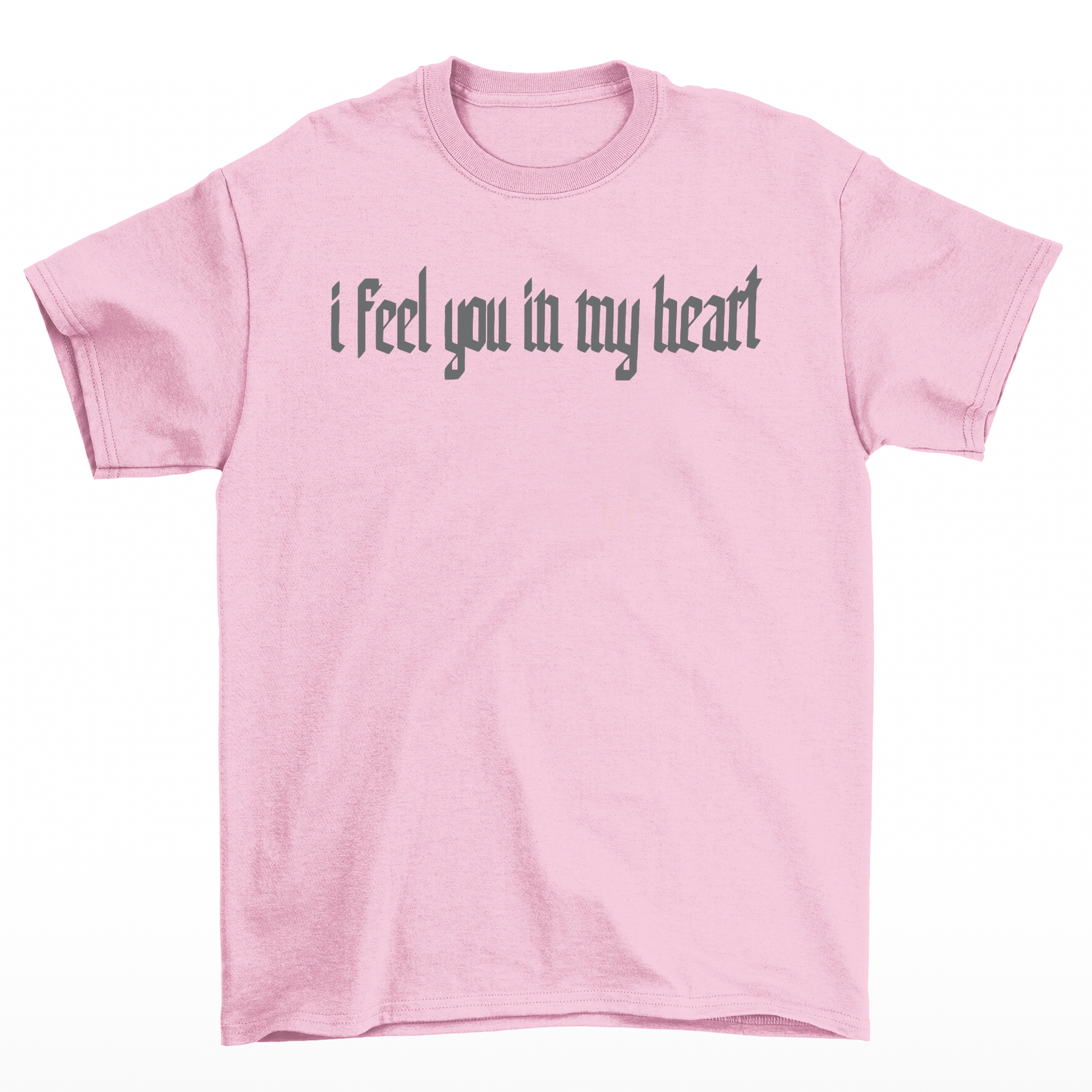 Camiseta Básica Unissex I Feel You in My Heart Skull - rosa bebê