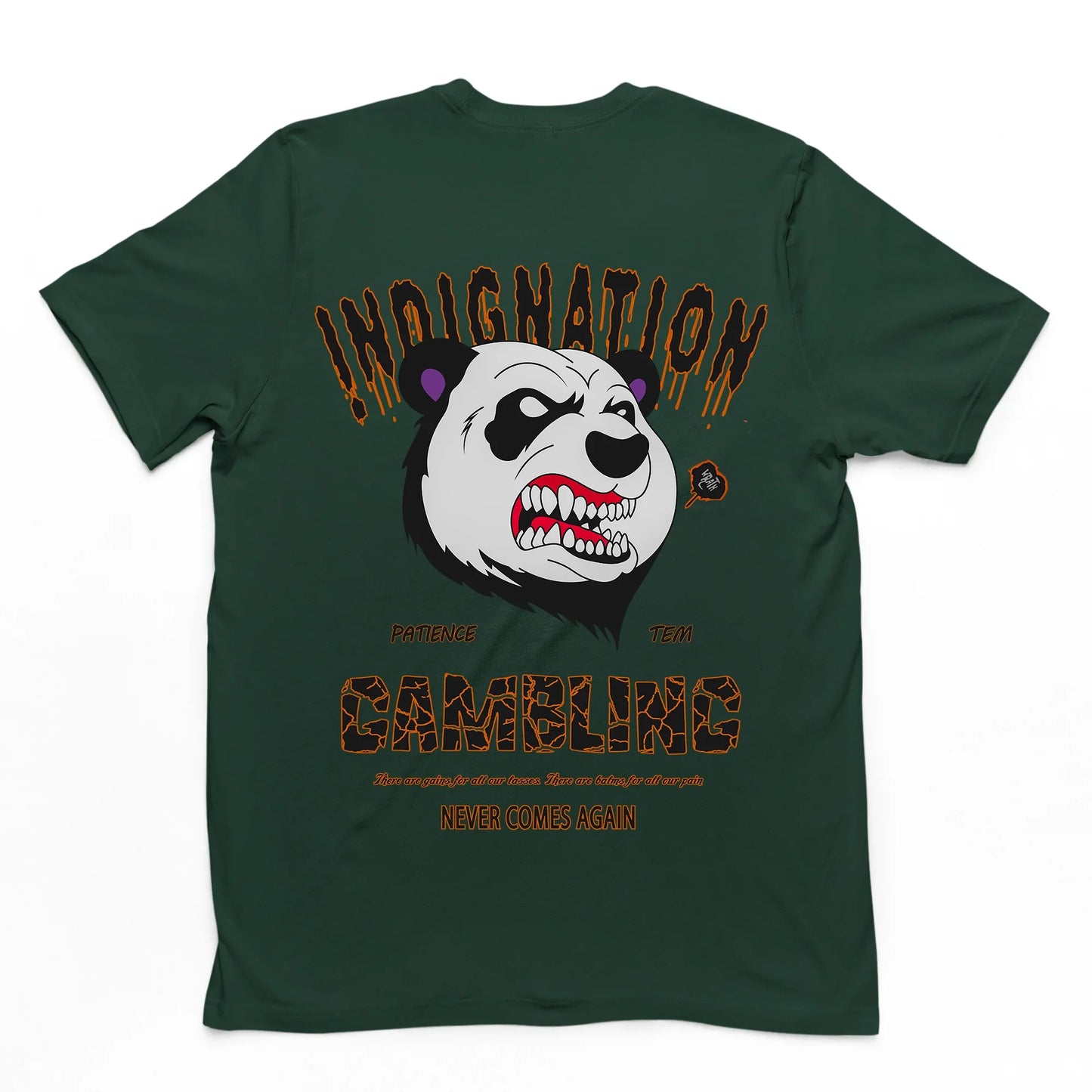Camiseta Básica Com Estampa Panda Nervoso Camiseta - verde