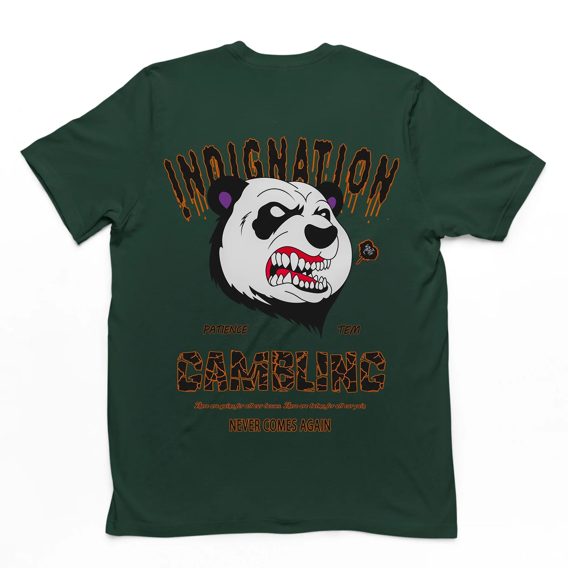 Camiseta Básica Com Estampa Panda Nervoso Camiseta - verde
