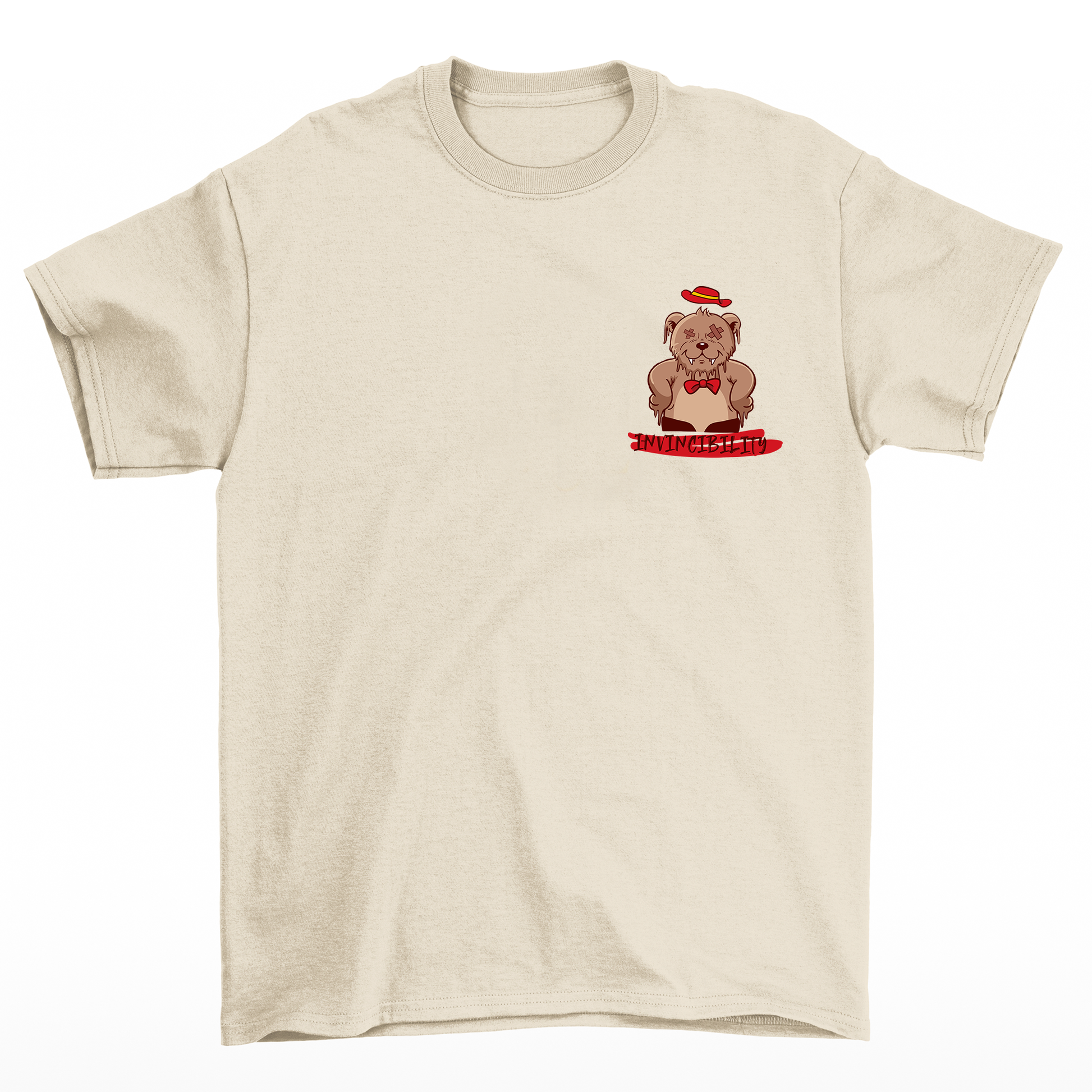 Camiseta Básica Unissex Invicibility Bear Heart - PÉROLA 