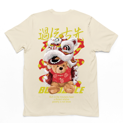 camiseta basica Pérola estampa de ursinho asiático -Pérola