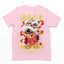 camiseta basica rosa bebê estampa de ursinho asiático -Rosa Bebê