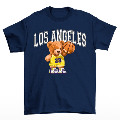 Camiseta Básica azul marinho Feminina Los Angeles Ursinho Basketball - Azul marinho