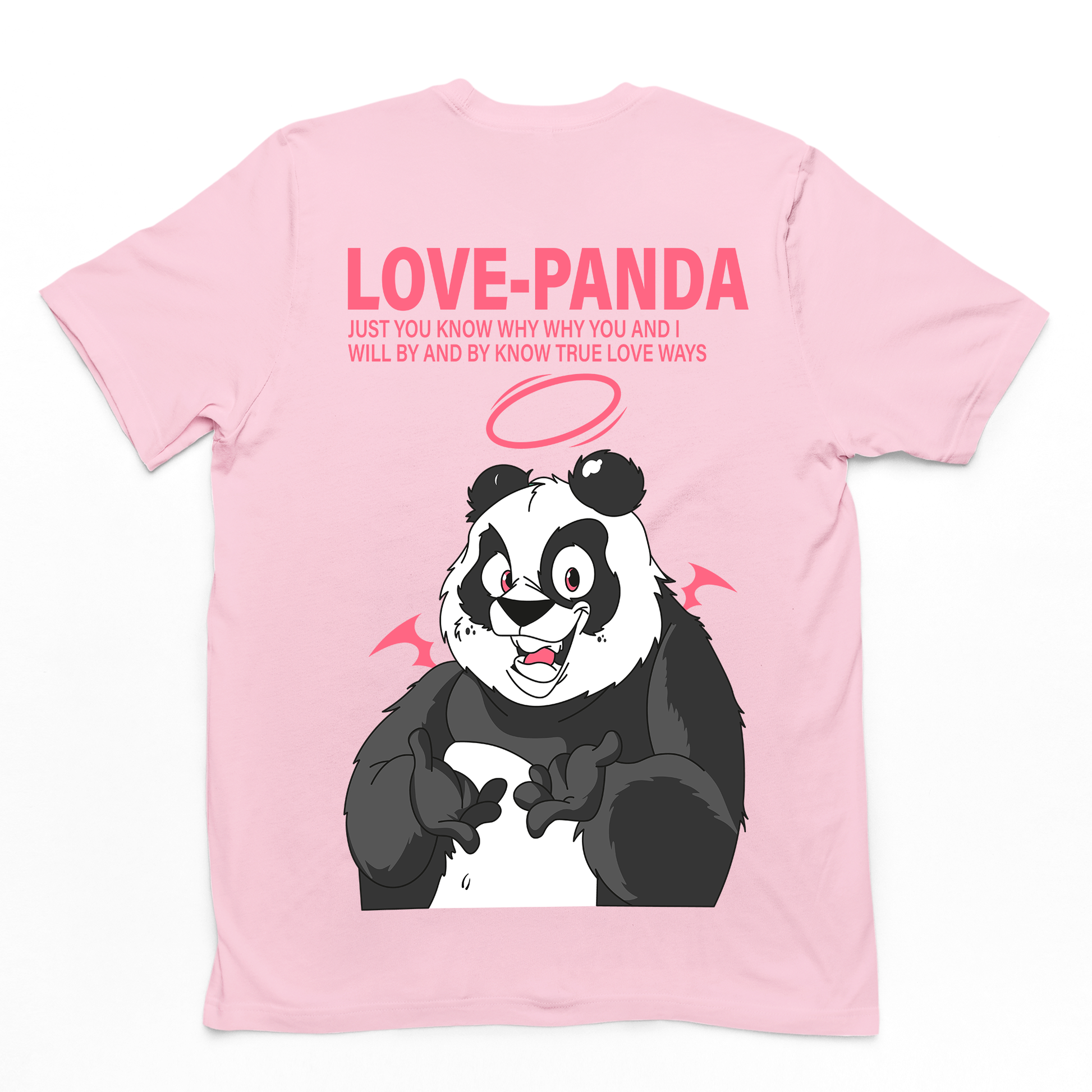 Camiseta Básica Love Panda - ROSA BEBE