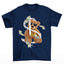 Camiseta Básica Com Estampa Ursinho Dinheiro - azul marinho
