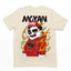 Camiseta Off White bege pérola Básica Com Estampa Panda Pegando Fogo - Pérola