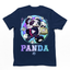 camiseta básica com estampa panda mecanico - Azul Marinho