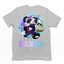 camiseta básica com estampa panda mecanico - Cinza