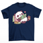 Camiseta básica com estampa panda preguiçoso - Azul Marinho 
