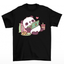 Camiseta básica com estampa panda preguiçoso - Preto