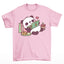 Camiseta básica com estampa panda preguiçoso -Rosa Bebê