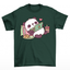 Camiseta básica com estampa panda preguiçoso - Verde 