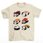 Camiseta básica com pandas dentro de sushis comida japonesas - Pérola