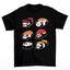 Camiseta básica com pandas dentro de sushis comida japonesas - Preto