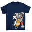 Camiseta Básica Azul Marinho Unissex Com Estampa Ursinho Robo - Azul Marinho
