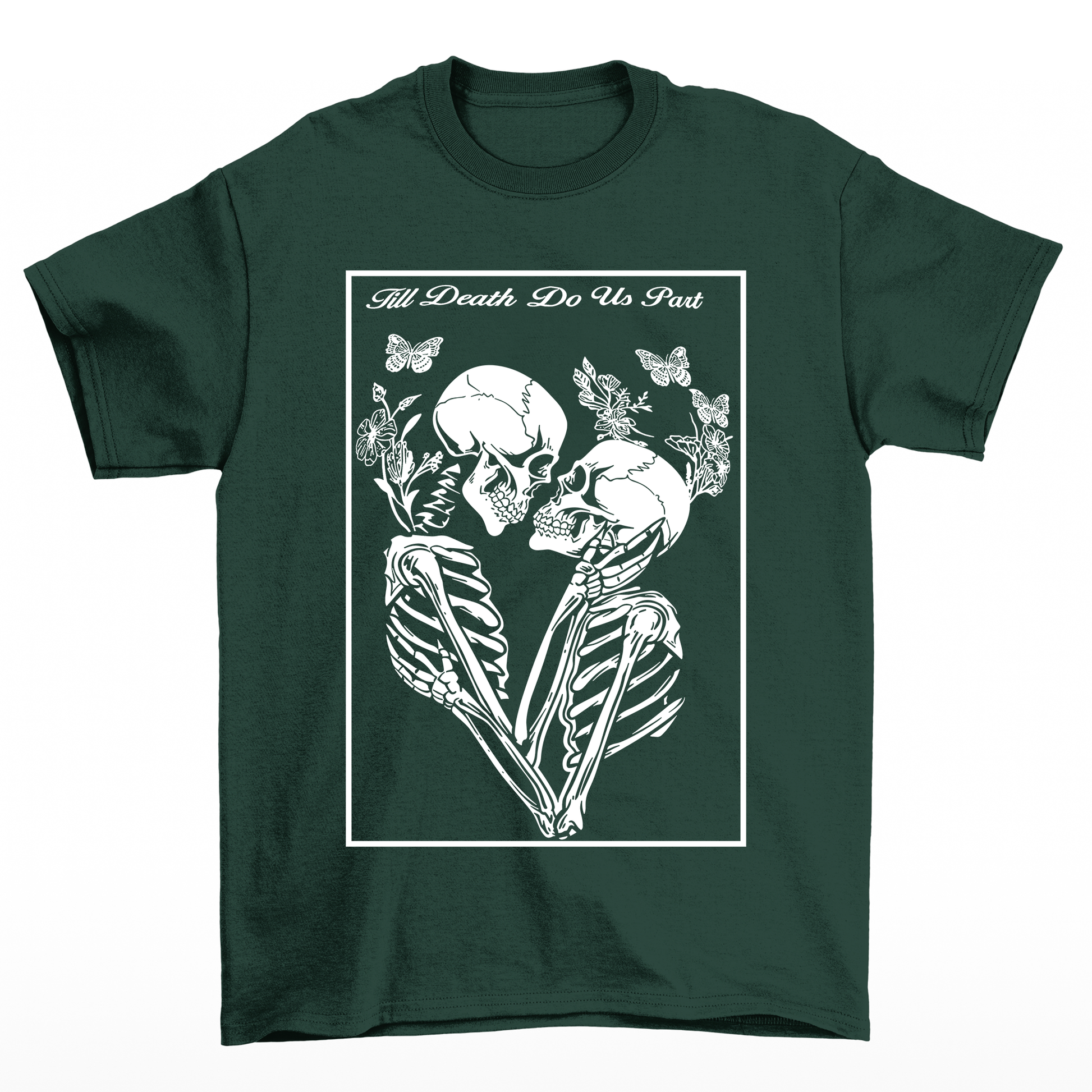 camiseta básica caveiras romanticas- Verde